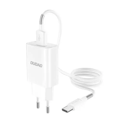 Dudao Home Travel EU Adapter USB Wall Charger 5V|2.4A QC3.0 Quick Charge 3.0 white (A3EU white)