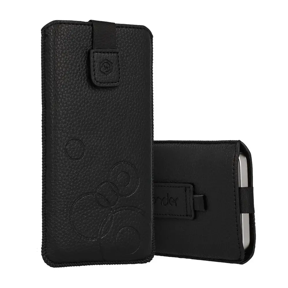 WONDER Deko Pouch Case (Size L) for Iphone 13 Mini/12 Mini/SE 2020/2022/7/8 black