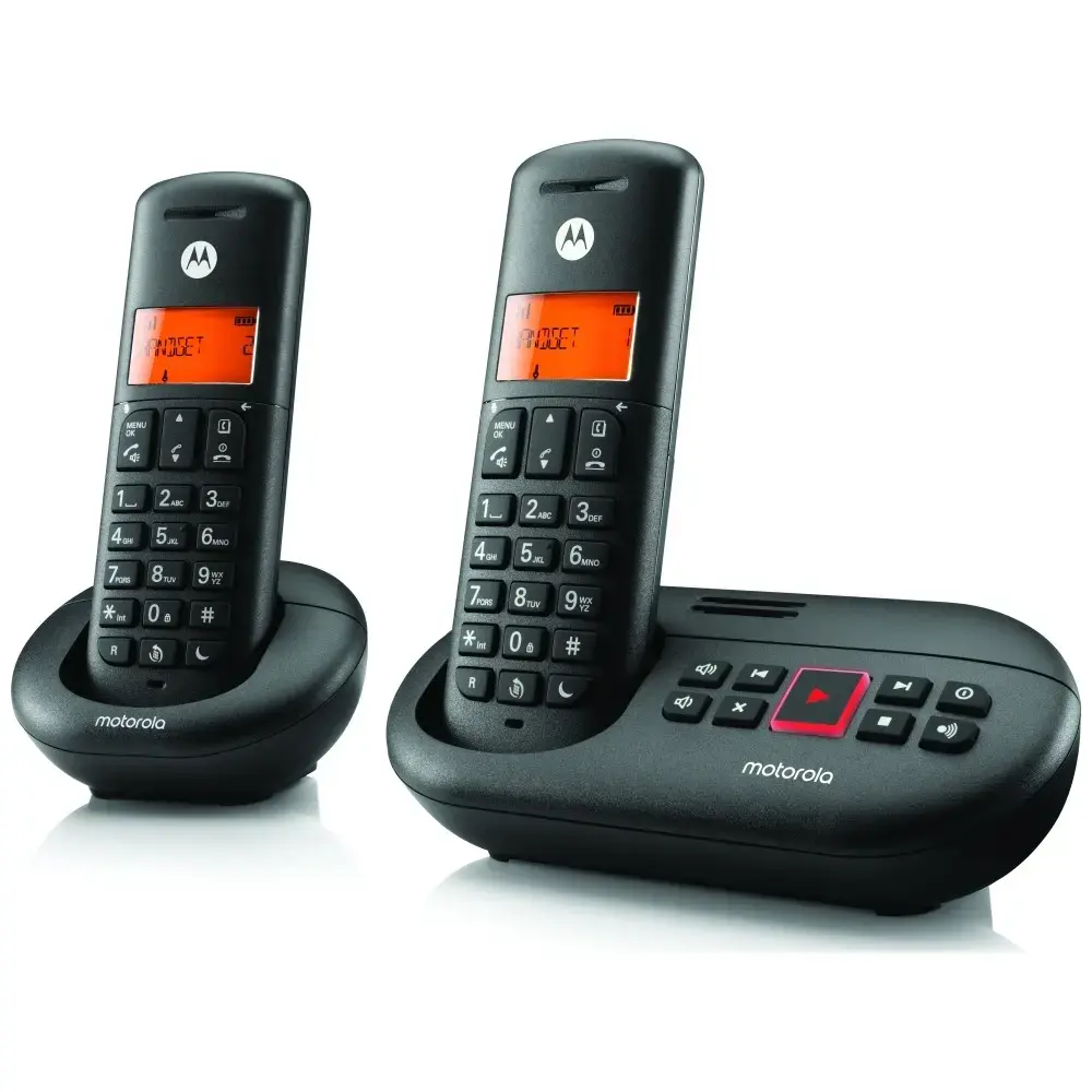 Set of Motorola E212 cordless landline phones 2 pcs. black