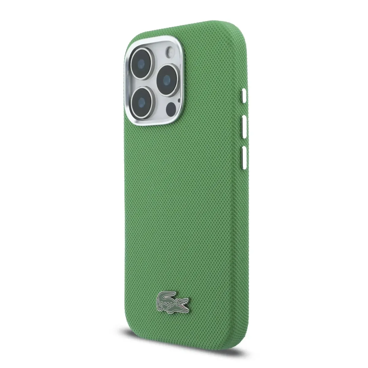 Lacoste Iconic Petit Pique Metal Logo maciņš ar MagSafe atbalstu telefonam iPhone 16 Pro Max zaļš