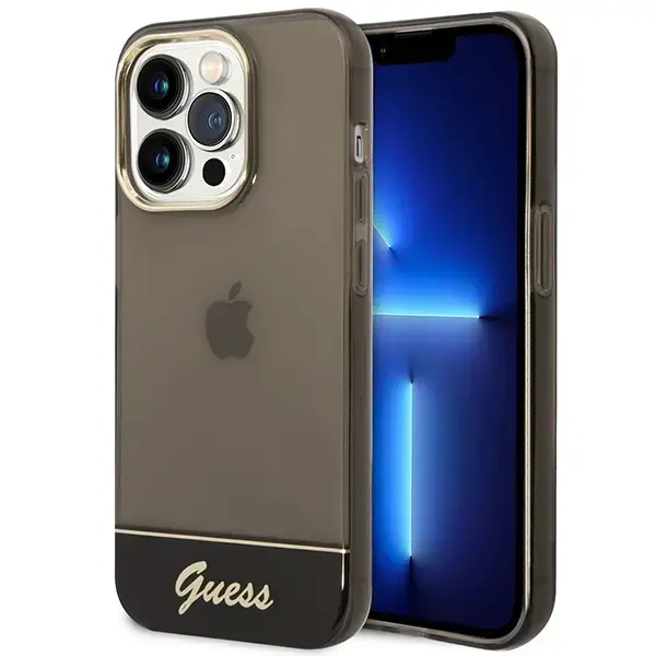 Guess PC|TPU Camera Outline Translucent Case for iPhone 14 Pro Max Black
