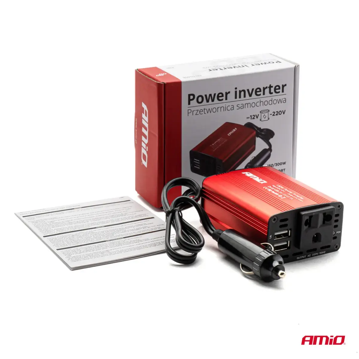 Power Inverter AMiO 12V/230V 150W/300W 2xUSB PI01