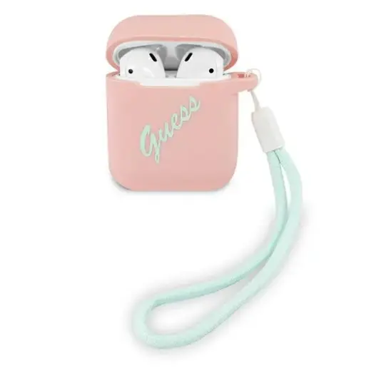GUACA2LSVSPG Guess Vintage Silicone Case for Airpods 1|2 Pink
