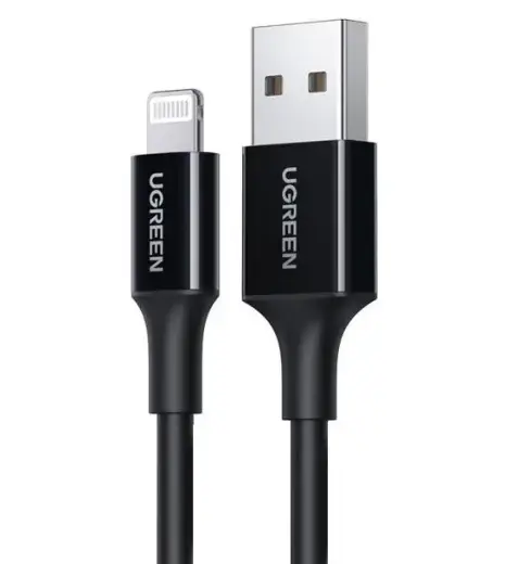 UGREEN US155 datu pārraides un uzlādes vads | MFI | USB-A uz Lightning | 2m | melns