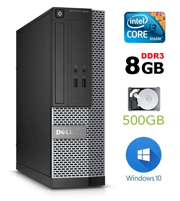 DELL 3020 SFF i3-4130 8GB 500GB DVDRW WIN10Pro [refurbished]
