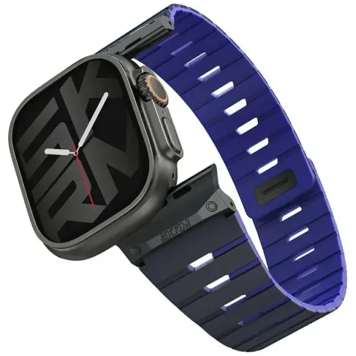 Skinarma Gemini viedpulksteņa siksniņa priekš Apple Watch (44/45/46/49 mm) | silikons | tumši zila