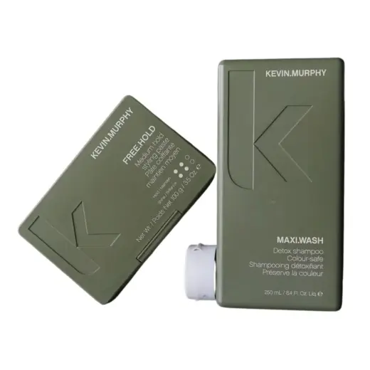 Set Kevin Murphy: Maxi Wash, Hair Shampoo, For Hydration, 250 ml + Free Hold , Lanolin Wax, Hair Styling Wax, For Styling, Medium Hold, 100 g
