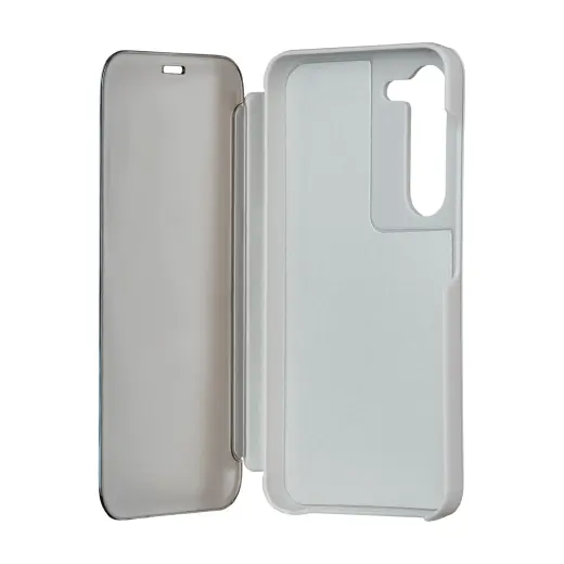 Fold Mirror View Case for Samsung Galaxy A14 4G / A14 5G silver