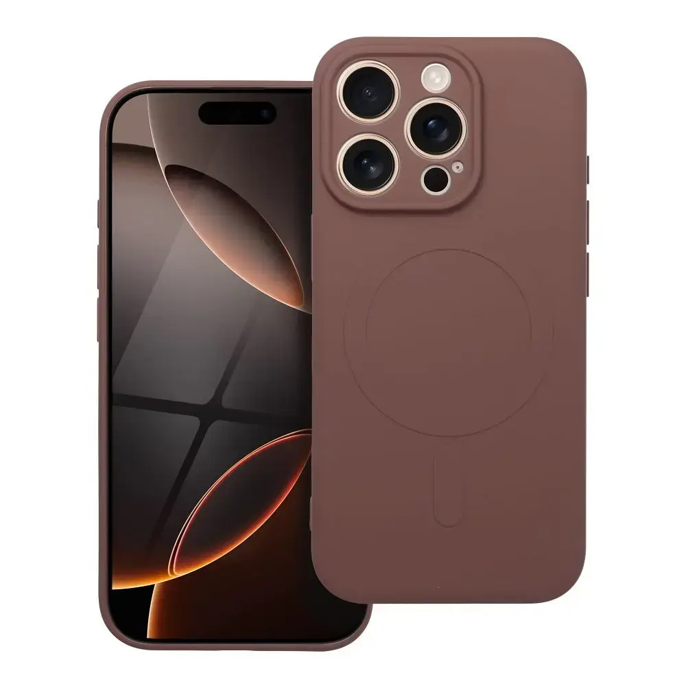 SILICONE MAG COVER maciņš ar MagSafe atbalstu telefonam iPhone 17 Pro brūns