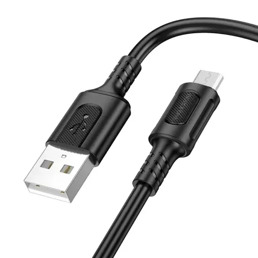Borofone BX111 Feliz andmeedastus- ja laadimiskaabel | USB-A kuni Micro USB | 12W | 1m | must