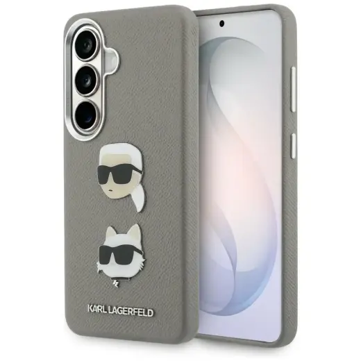 Karl Lagerfeld Saffiano Double Heads Metal phone case for Samsung Galaxy S26 (S942) silver
