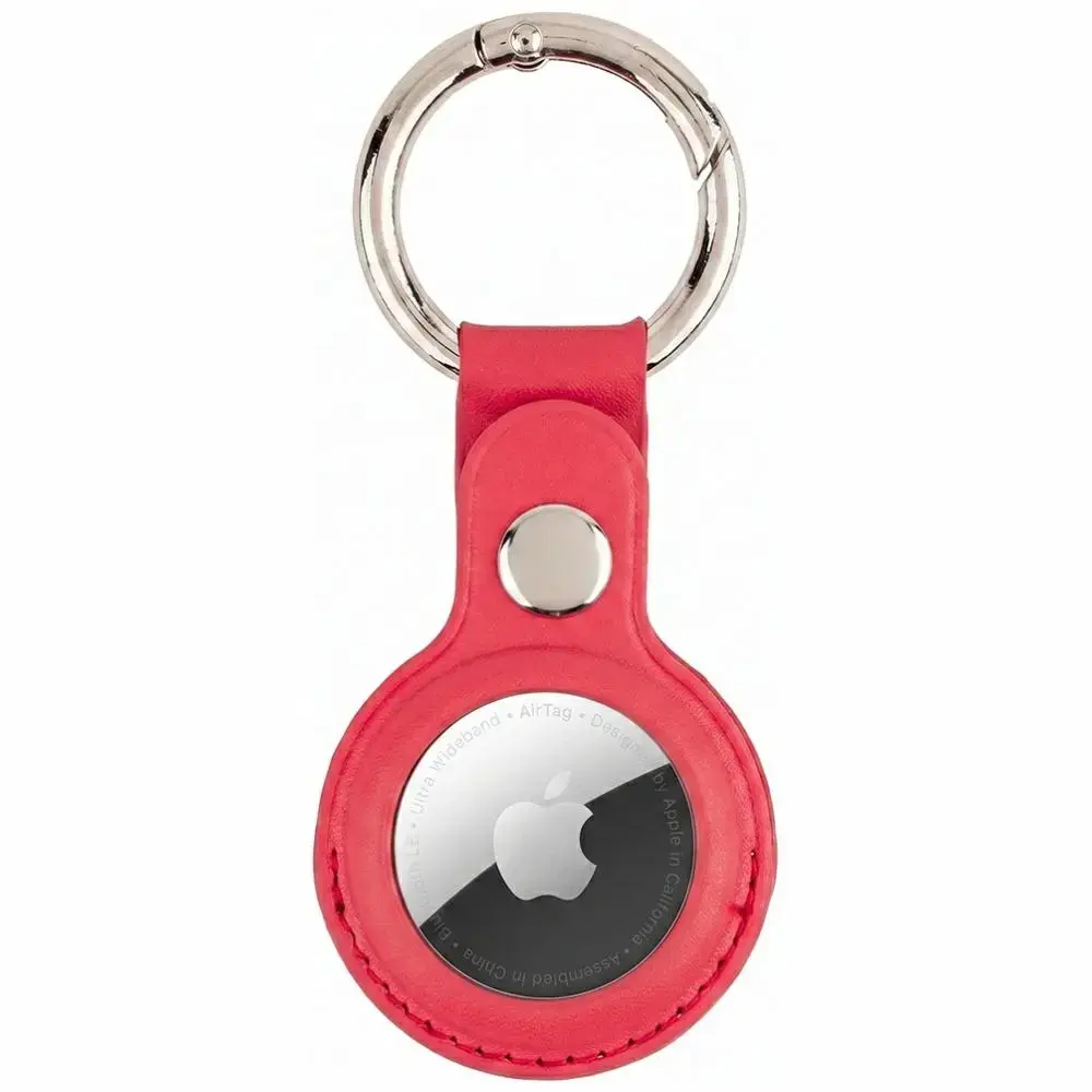 Mercury Leather AirTag case red