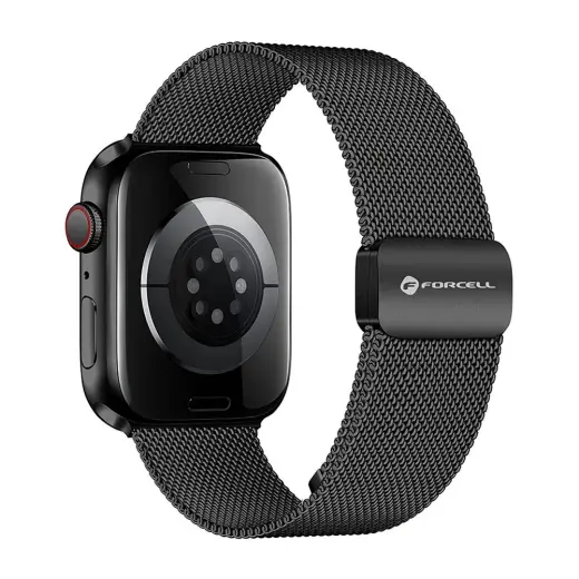 Forcell F-Design FA14 išmaniojo laikrodžio dirželis Apple Watch (42/44/45/46/49 mm) | nerūdijantis plienas | juodas