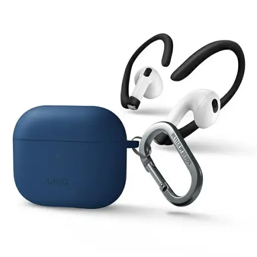 UNIQ Nexo Case AirPods 3 gen + Ear Hooks Silicone blue