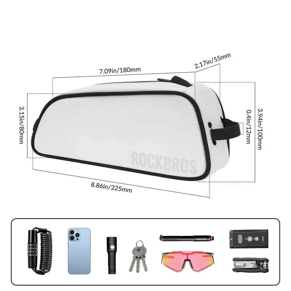 Torba na ramę 0,7L Rockbros TL004 ROAD TO SKY wodoodporna – biała