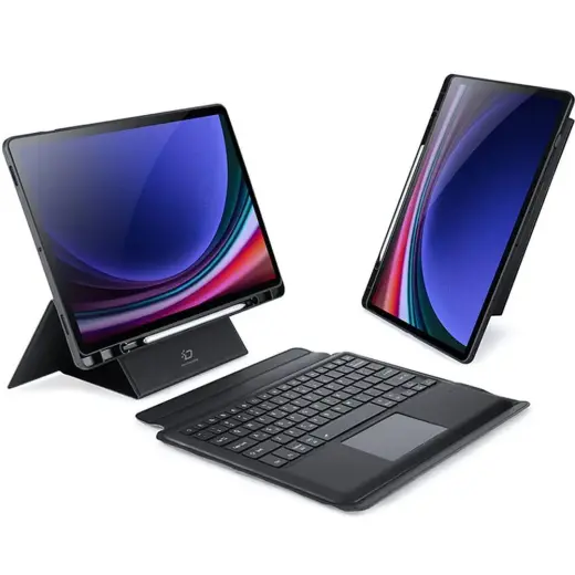 Dux Ducis DK planšetdatora maciņš ar klaviatūru Galaxy Tab S10+ | Galaxy Tab S9+ | Galaxy Tab S9 FE+ melns