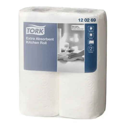 Roku dvieļi TORK Premium Kitchen, 2 sl., 64 lapiņas rullī, 24 cm x 15.4 m, baltā krāsā, 2 gab./iepak.