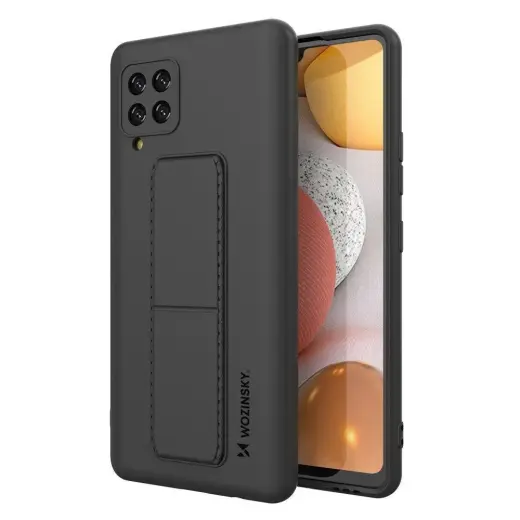 Wozinsky Kickstand Case silicone case with stand Samsung Galaxy A42 5G black