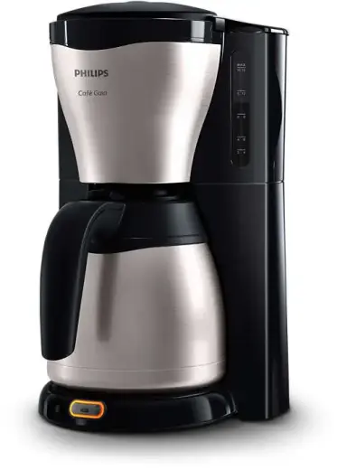 PHILIPS Kafijas automāts ThermInox (termotrauks), 1000W (melns ar pelēku)