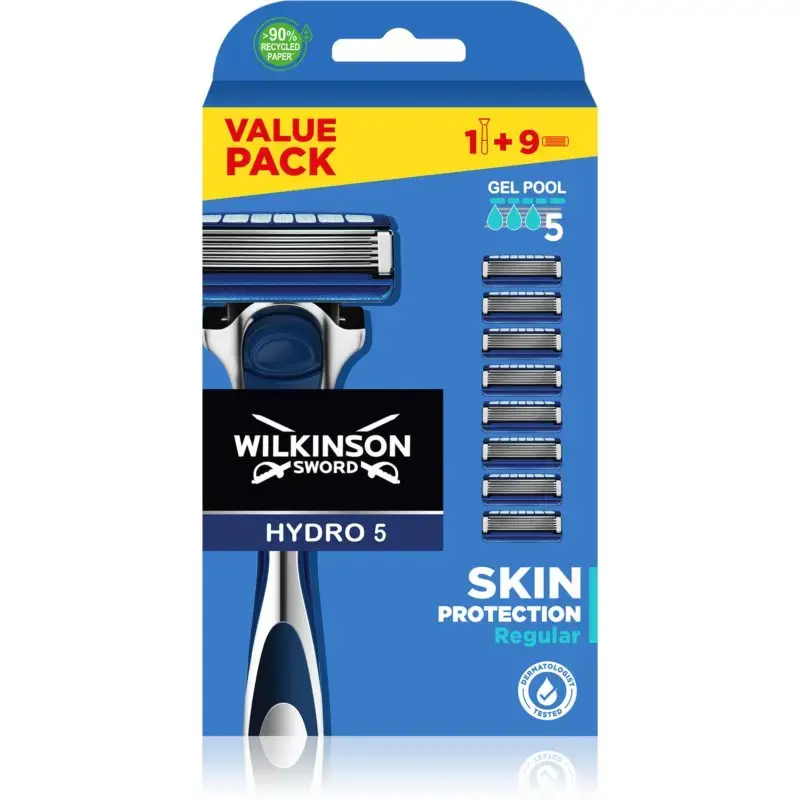 Wilkinson Sword Hydro 5 Value Pack (Handle + 9 Blades) in Black