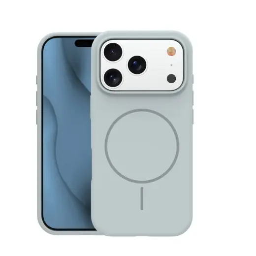 Silicone Thin Mag telefoni ümbris MagSafe toega iPhone 17 Pro | iPhone 18 Pro hõbedane