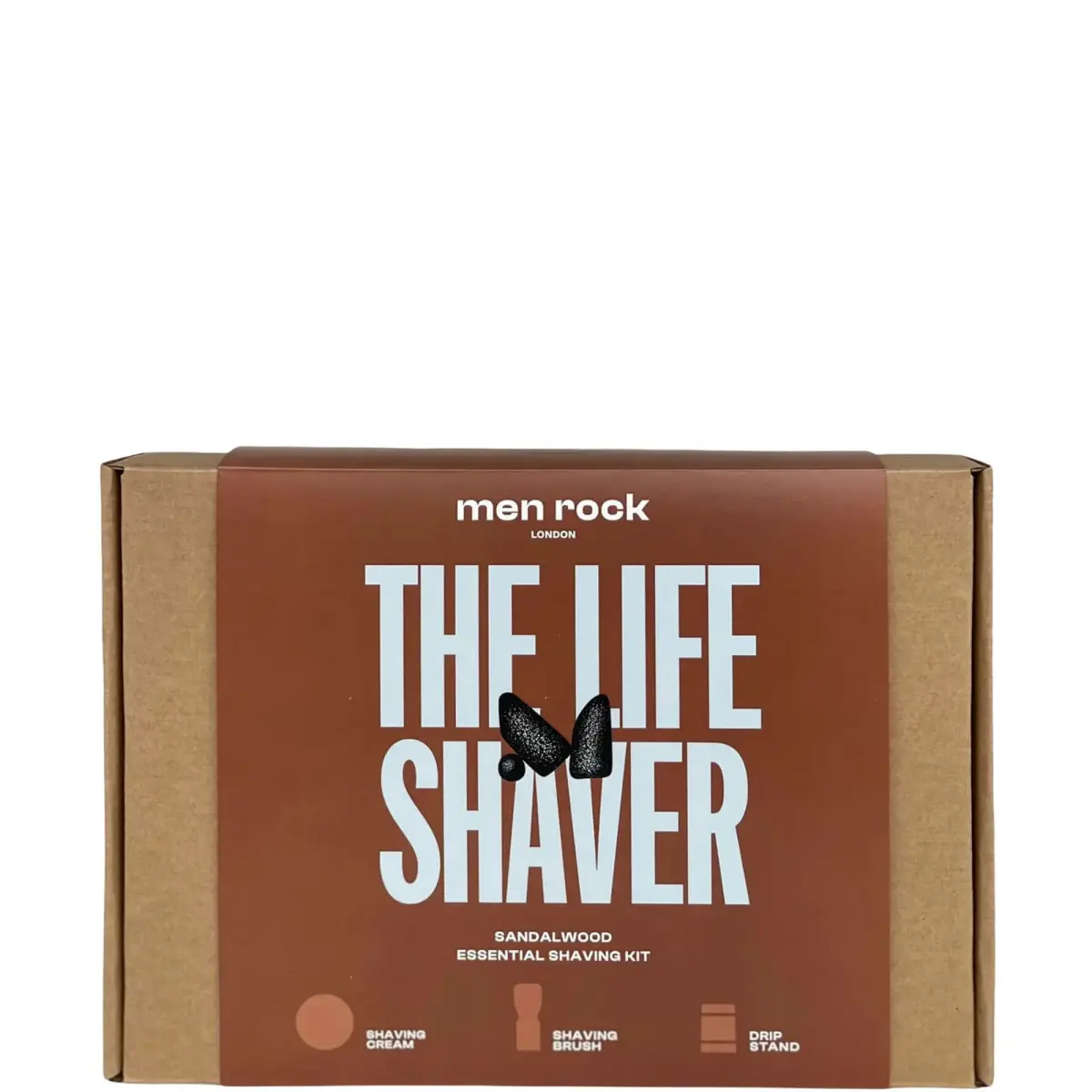 Men Rock Essential Shaving Kit  Shaving Cream  Sandalwood  3 Pc