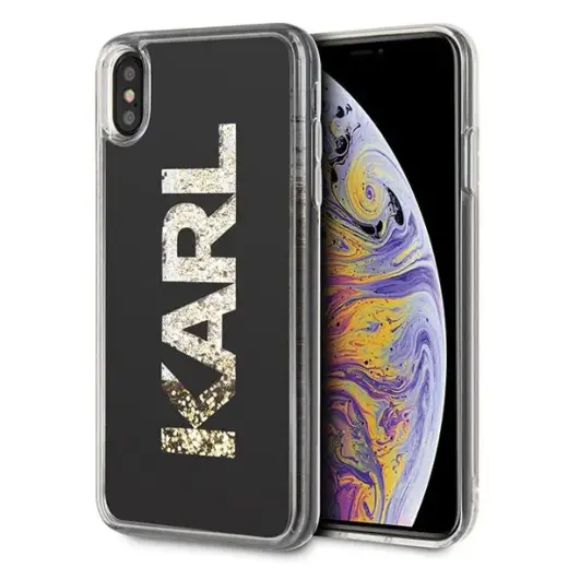 Karl Lagerfeld KLHCI65KAGBK iPhone Xs Max czarny|black Karl logo Glitter
