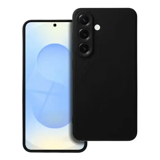 Silicone Mag Cover maciņš ar MagSafe atbalstu telefonam Samsung Galaxy S25 (S931) melns