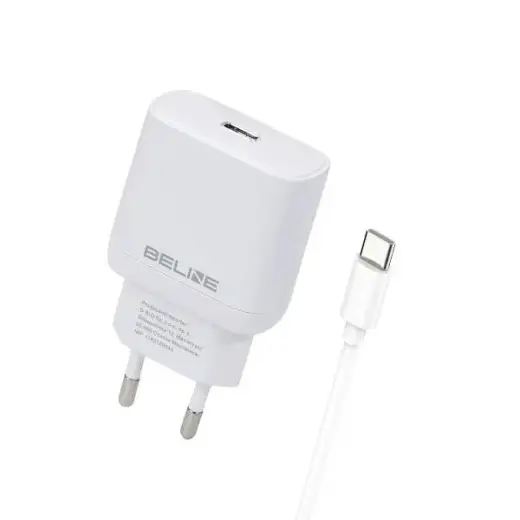 Beline charger | 30W | GaN | USB-C | with USB-C to USB-C cable included | white