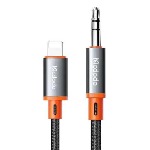 Mcdodo CA-0890 Lightning uz 3,5 mm AUX mini ligzdas kabelis, 1,8 m (melns)