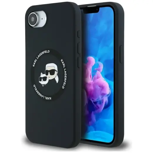 Case Karl Lagerfeld Silicone             Karl&Choupette Heads MagSafe for iPhone 16e black