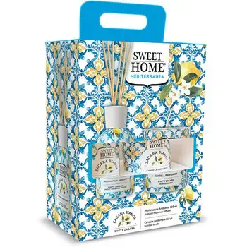 Sweet Home Collection White Zagara Set - diffuser and candle gift set