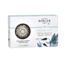 Aroma Happy Chrome Set (Freshness of Water) - Gift set car diffuser + refill.
