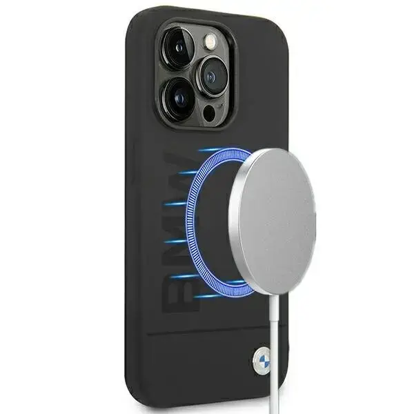 Etui BMW BMHMP14LSLBLBK iPhone 14 Pro 6,1" czarny|black hardcase Silicone Signature Logo Magsafe