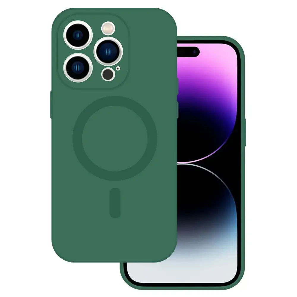 TEL PROTECT MagSilicone maciņš ar MagSafe atbalstu telefonam iPhone 14 zaļš