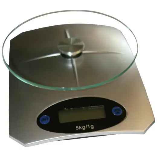 Svari virtuves digitālie 5kg balti/pelēki