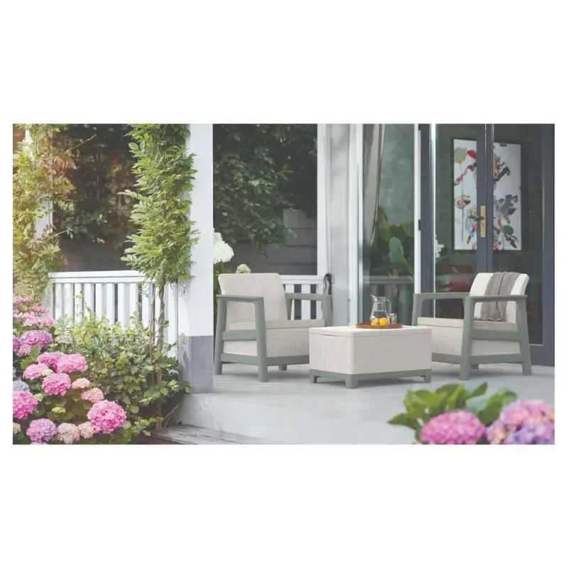 Dārza mēbeļu komplekts Scandi Linea Balcony Set oļu pelēks/salvijzaļa akmens tonī