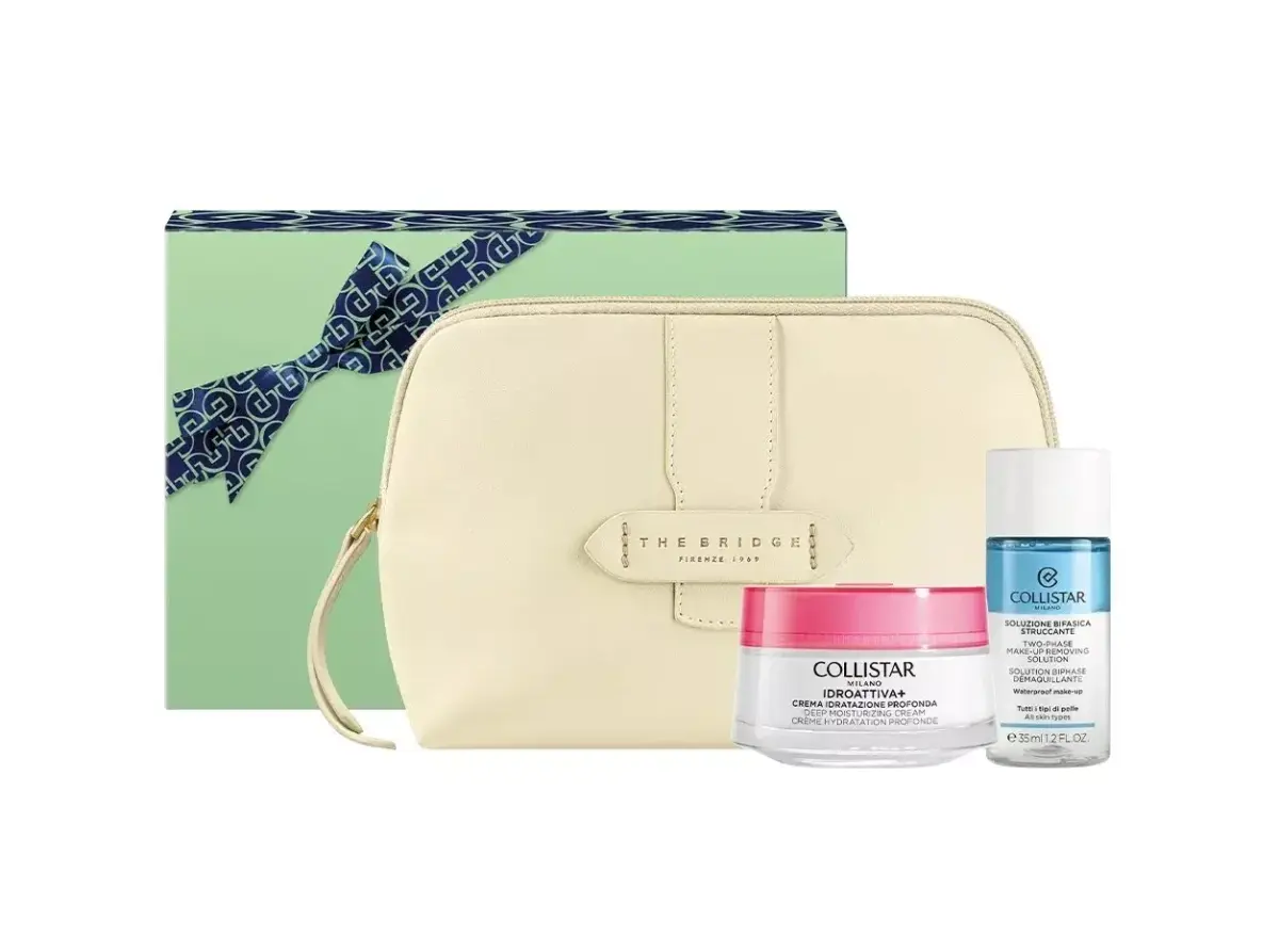 Set Collistar Unbox Your Beauty Idroattiva Moisturizing Cream 50ml + Mini Biphase 35ml + Cosmetics Bag