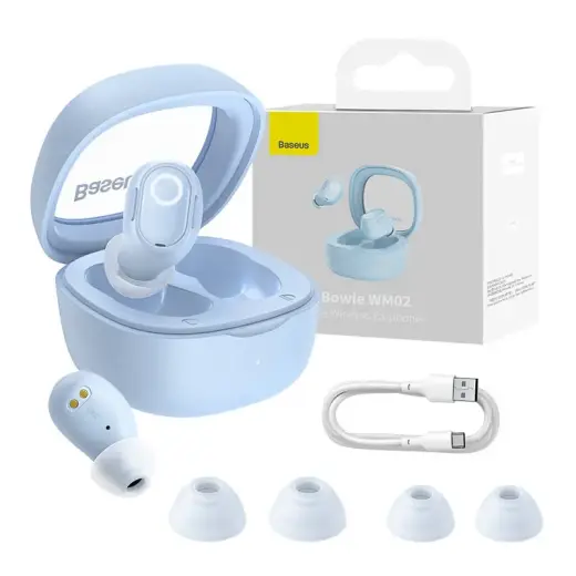 Baseus Bowie WM02 TWS Bluetooth 5.3 wireless headphones blue (NGTW180003)