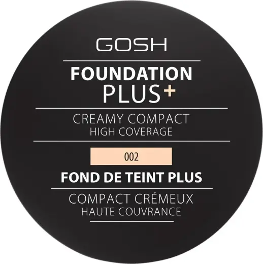 Gosh, Plus, Compact Foundation, 002, Ivory, 9 g
