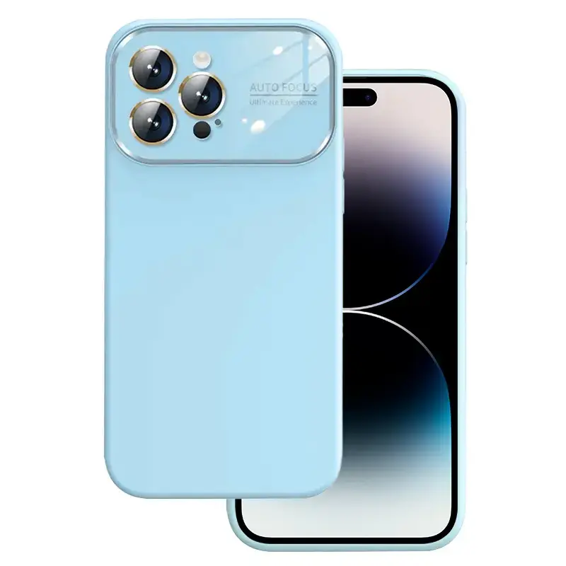 Soft Silicone Lens Case for Iphone 13 light blue