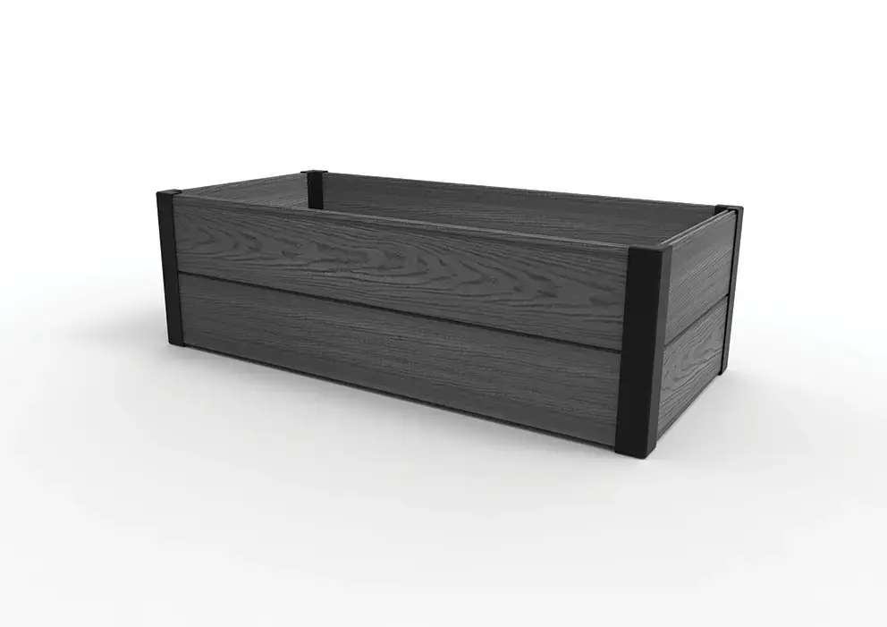 Apmalīte taisnstūra puķu dobei Maple Trough 106x52x32cm pelēka