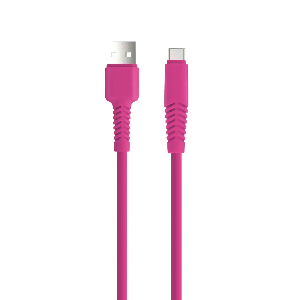 Setty KSA-C-1.526 datu pārraides un uzlādes vads | USB-A uz USB-C | 10W | 1.5m | rozā