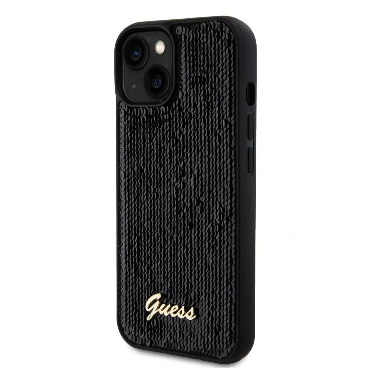 Guess Sequin Script Logo Case for iPhone 15 Plus Black