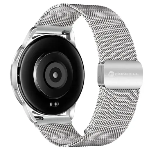 Forcell F-Design FS11 nutikella rihm Samsung Galaxy Watch (22 mm) jaoks | roostevaba teras | hõbedane