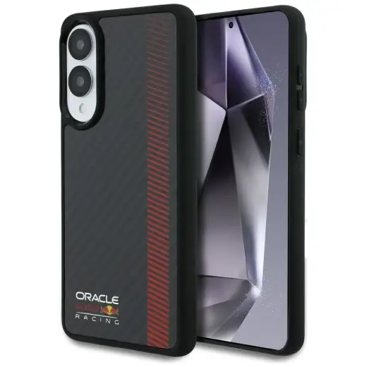 Case Red Bull Real Carbon Fiber Powerbar MagSafe for Samsung Galaxy S25 Edge black