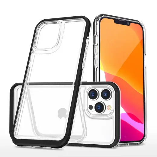 Clear 3in1 maciņš telefonam iPhone 14 Pro melns