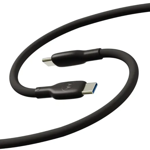 Motorola Silicone data transfer and charging cable | USB-C to USB-C | 100W | 2m | black