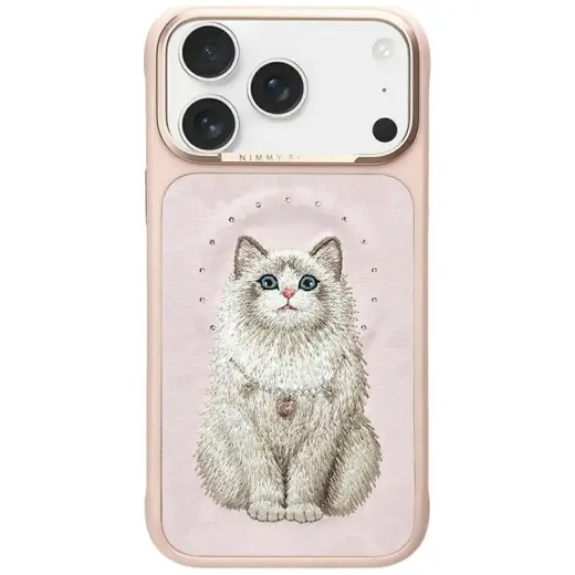 Nimmy Lucky Fashion Cat phone case with MagSafe support for iPhone 17 Pro Max pink