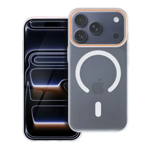 GO ORANGE telefoni ümbris MagSafe toega iPhone 17 Pro läbipaistev